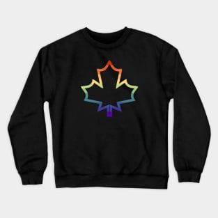 Muted Rainbow Gay Pride Maple Leaf Outline Crewneck Sweatshirt